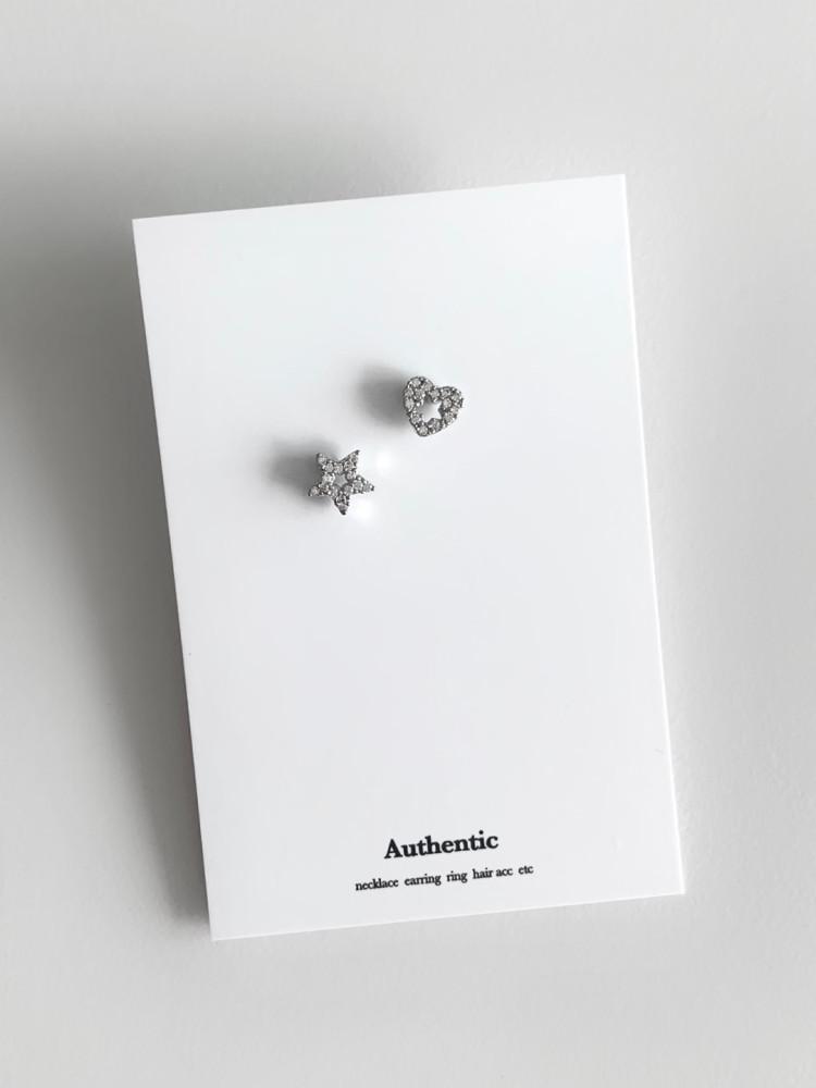(2type) cubic heart star piercing 큐빅 피어싱 이너컨츠 피어싱