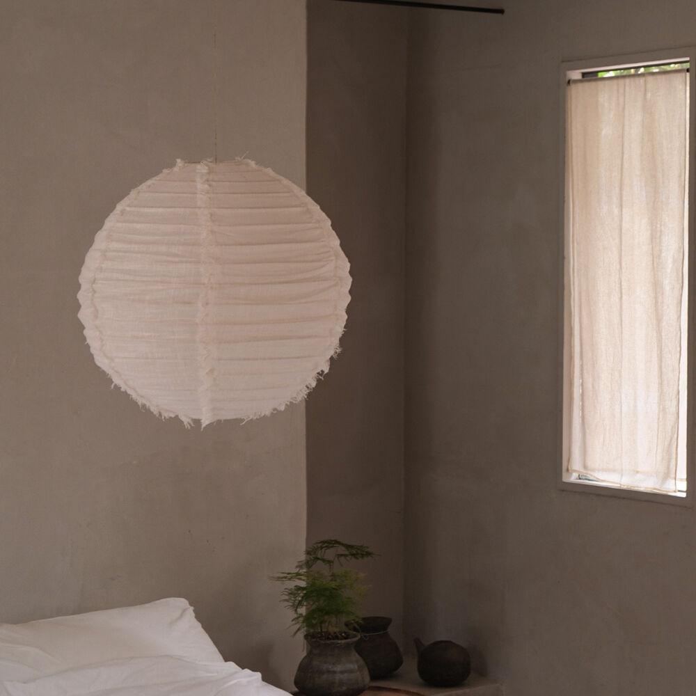 Linen Fringed Pendant - Round (2Size) 리넨 프린지드 펜던트