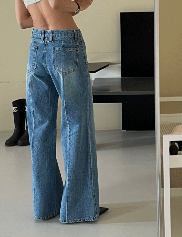 설연휴이후 발송 / 뒷절개데님팬츠 (1color)