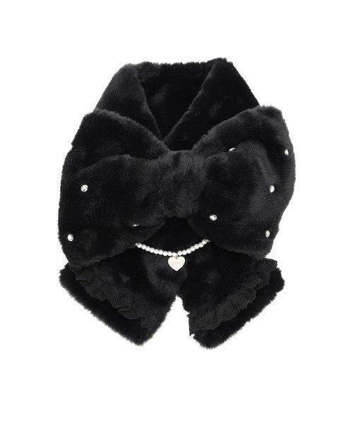 ビジューリボンファーマフラー