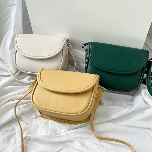 [달링걸] 심플 라운드 미니 반달 크로스백 끈조절 가능 3color