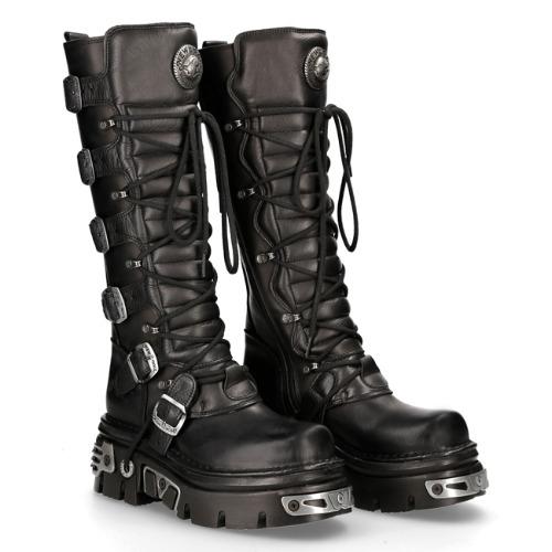 [뉴락] NEW ROCK 메탈릭 M-272-S1 메탈플레이트 클래식 6버클 하이부츠