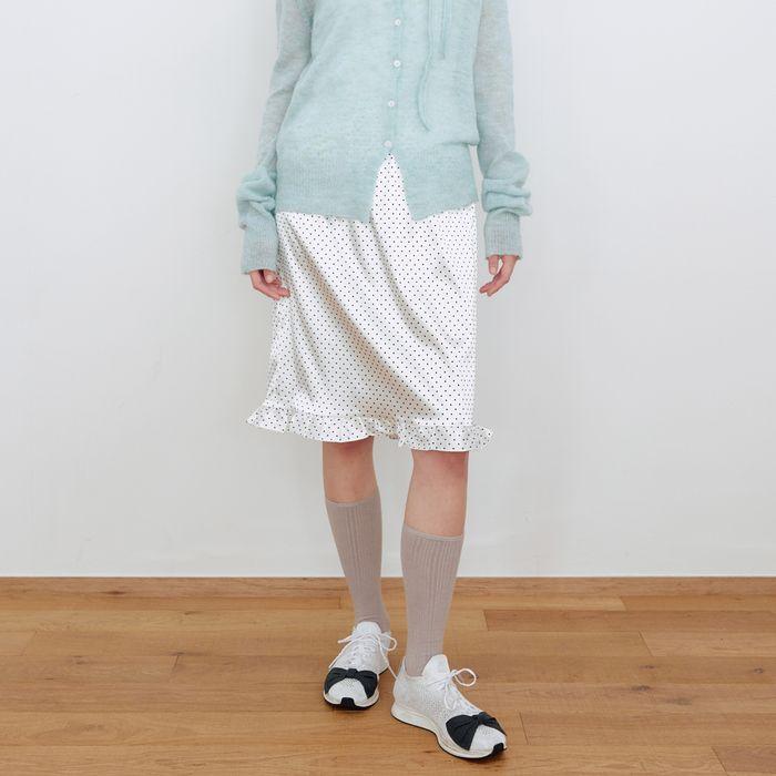 FRILL LAYERED MIDI SKIRT_WHITE