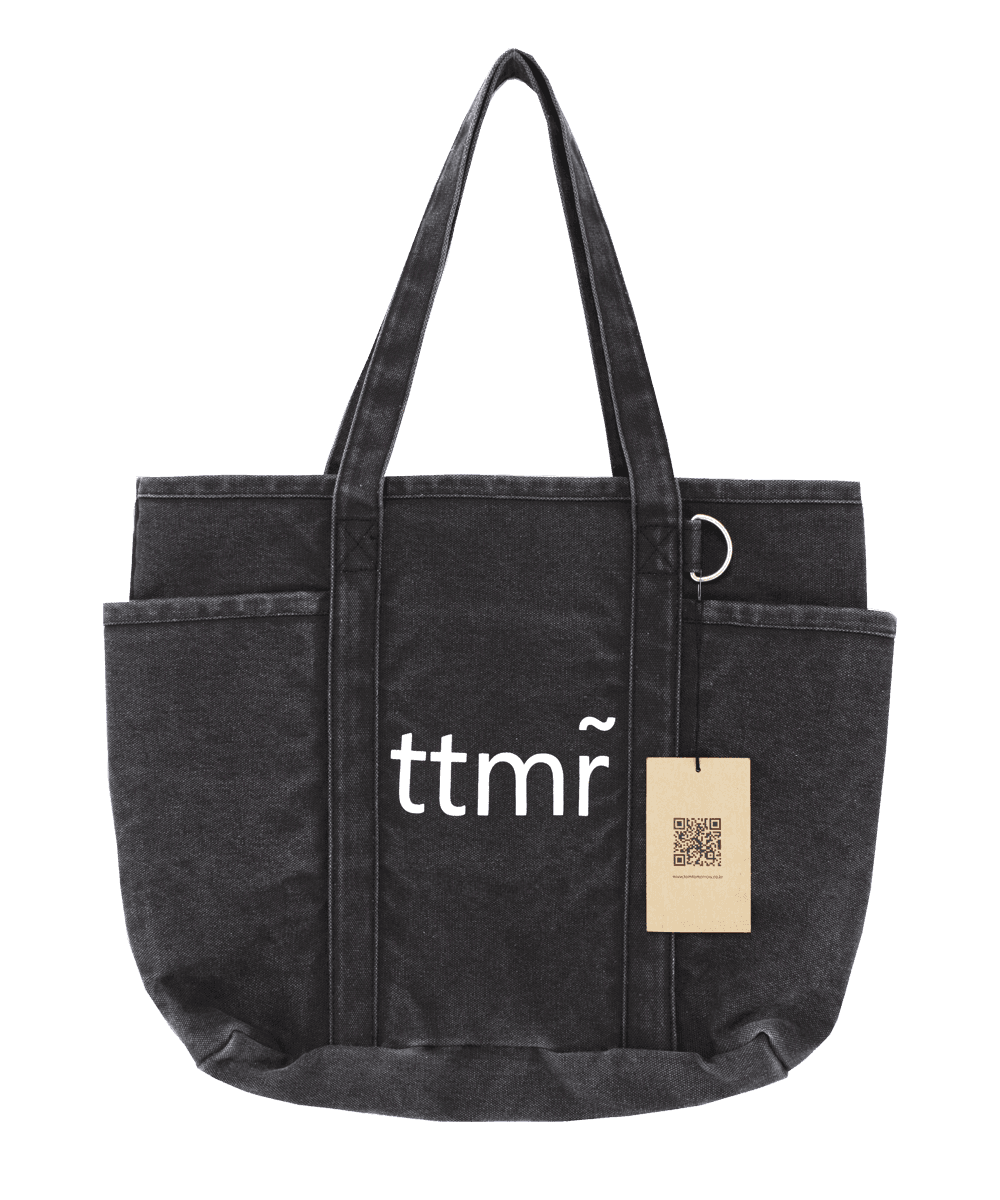 record tote bag [washed grey]