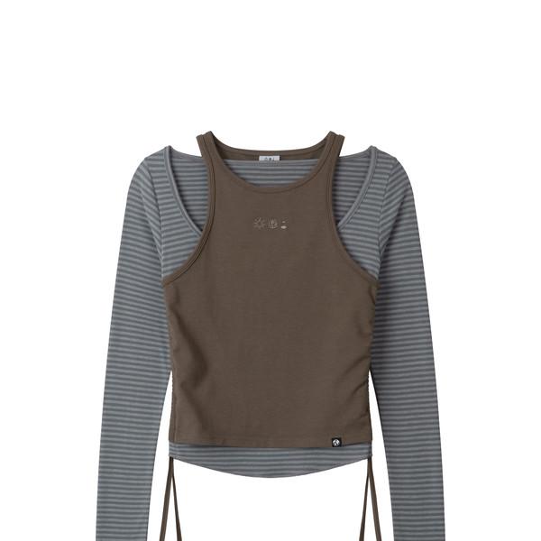 TWIN LAYERED LONG SLEEVE (BROWN)