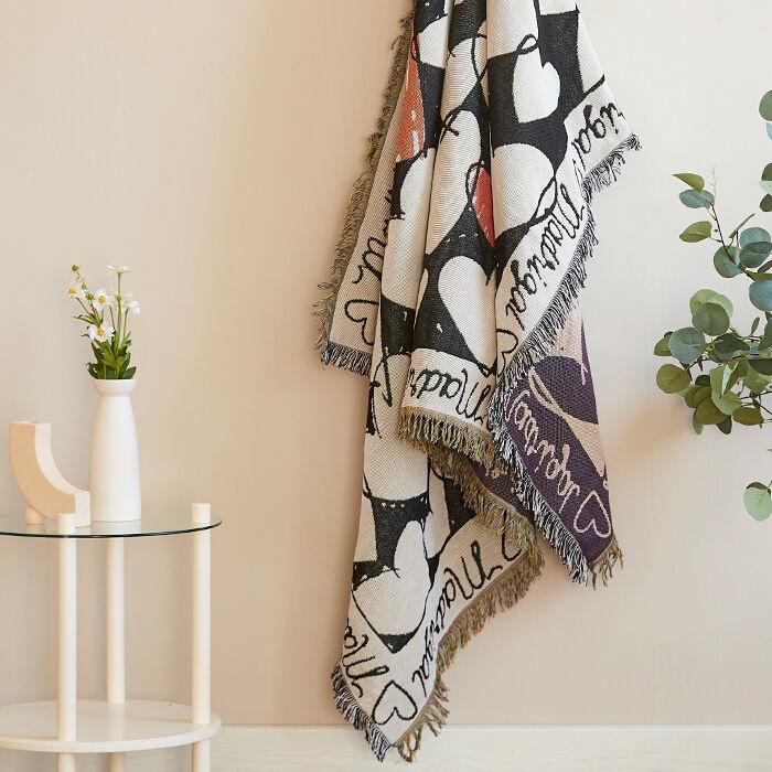 러브포엠 자카드 쇼파블랭킷