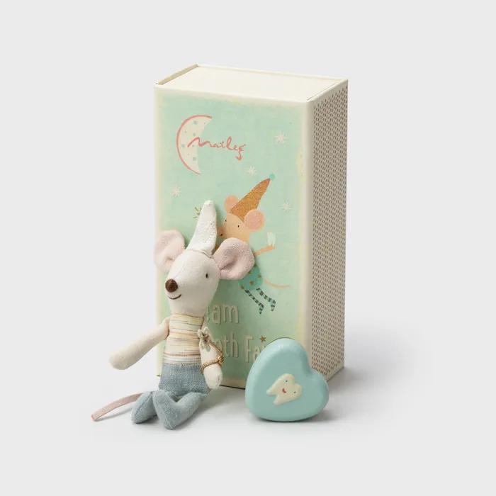 Maileg 메일레그 생쥐 이빨요정 애착인형 Tooth Fairy Mouse, Little Brother in Matchbox