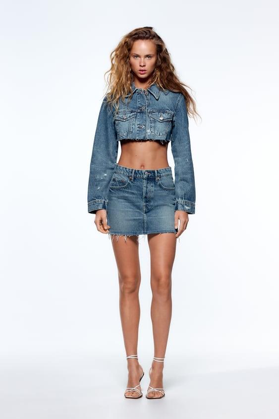 데님 크롭 점퍼