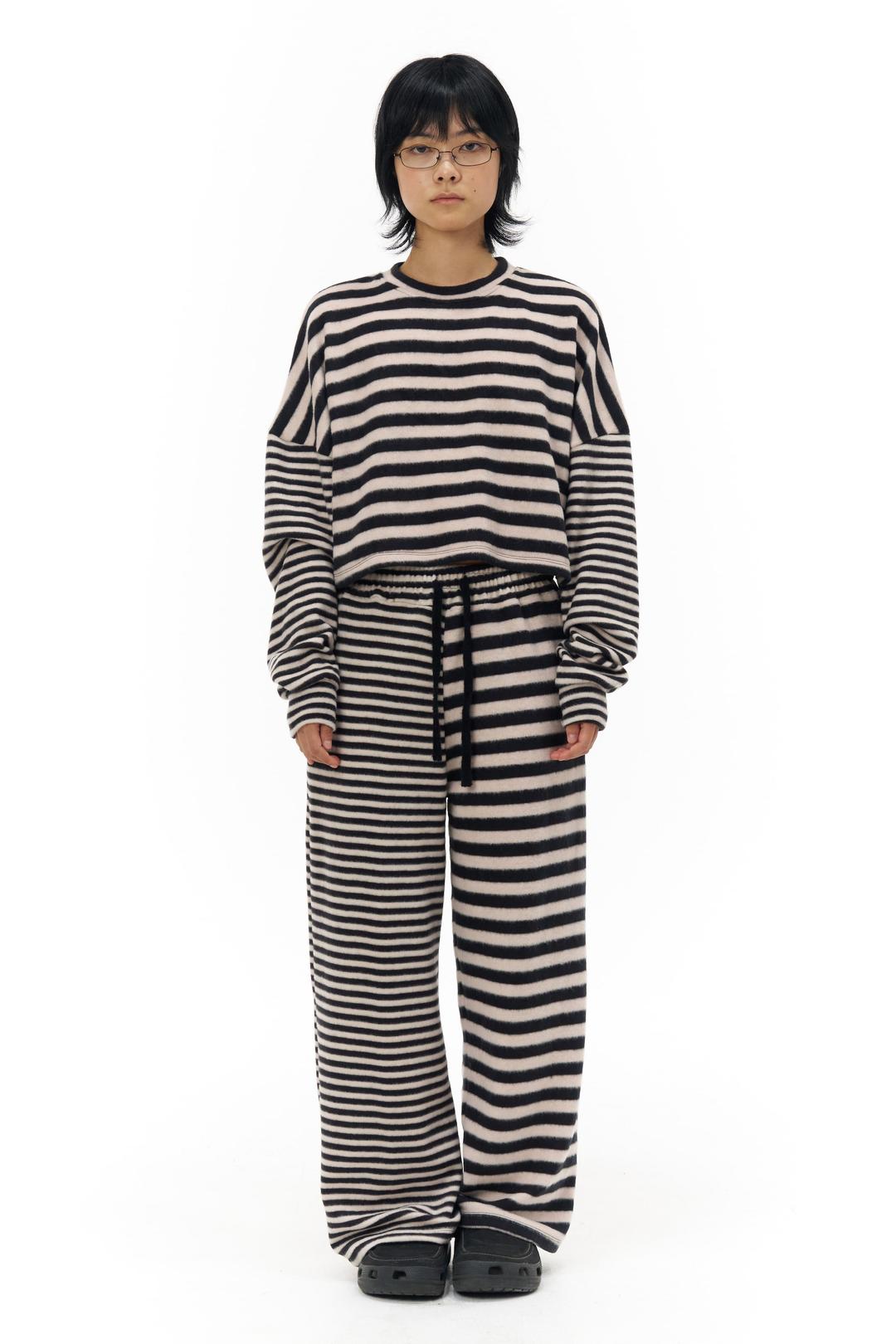 Mixed Stripe Pants_Beige