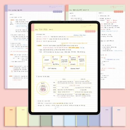 DIY 디지털 필기노트 10종 10컬러 세트 (가로/세로/모두)