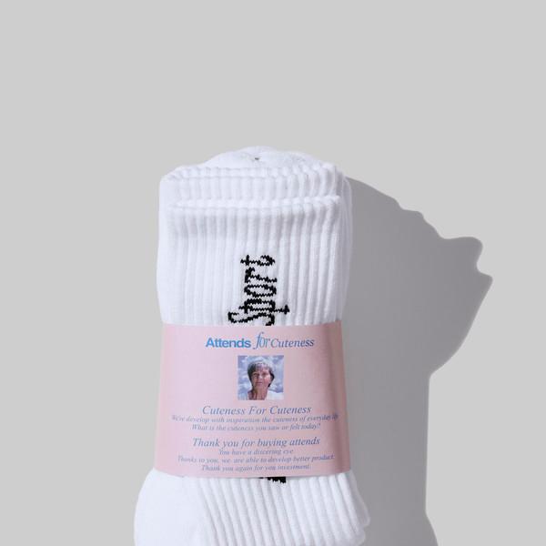Attends Sports Socks 3packs (White)