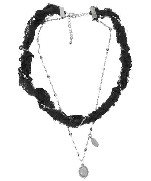 Braided Handmade Necklace (FL-730_Black)