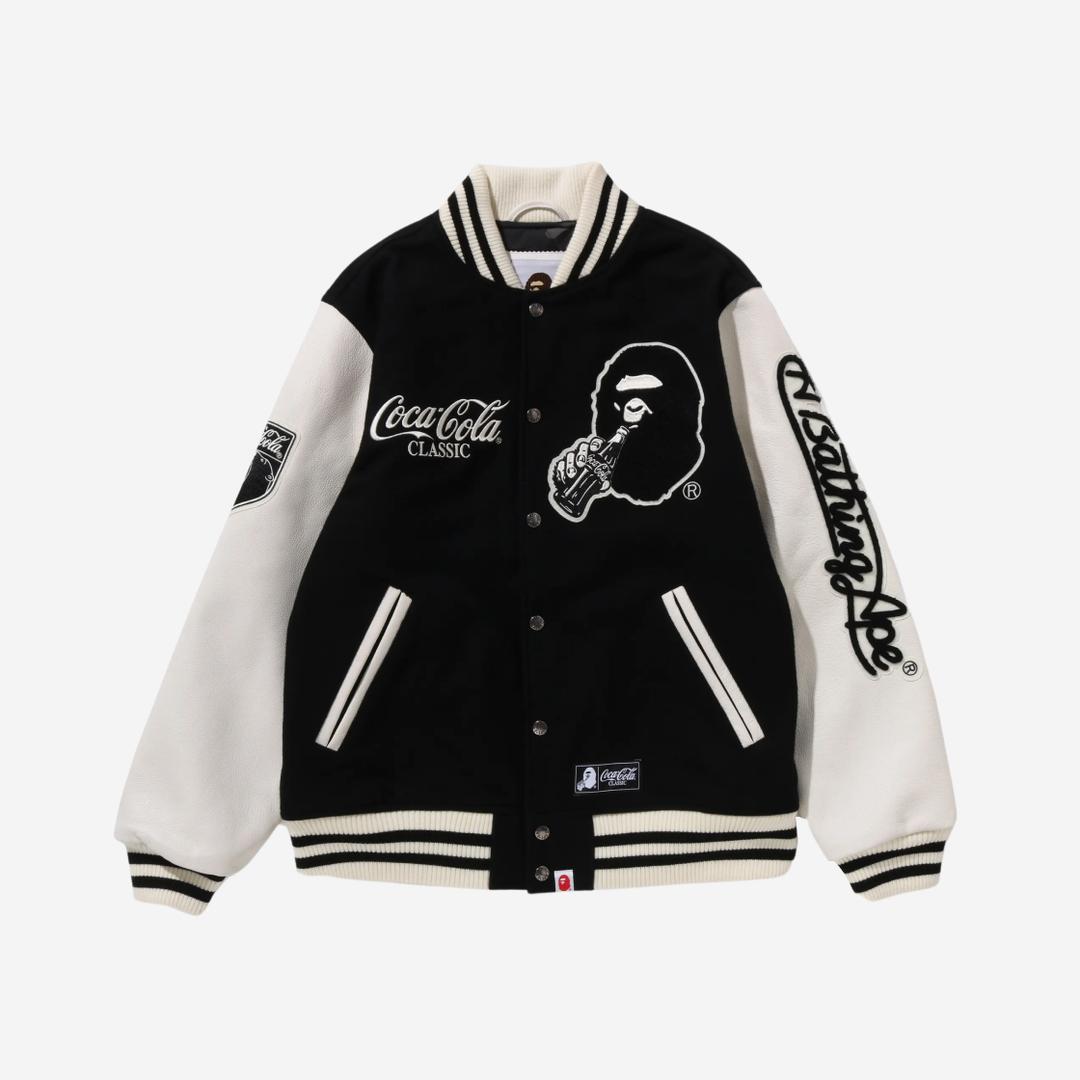 BAPE x Coca Cola Varsity Jacket Black