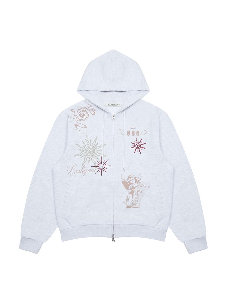 L19 ANGEL HOOD ZIP-UP(MELANGE)