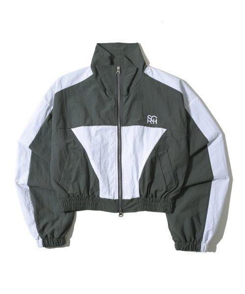 쉐이프 콤비 크롭 윈드브레이커 차콜