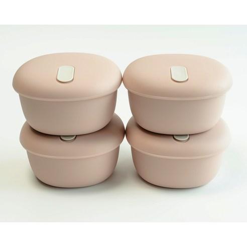 리브야 실리콘 스팀홀 용기 냉동밥 보관 용기 밥팩 350ml, 블러쉬핑크-350m..., 4개 - 밀폐용기/세트 | 쿠팡