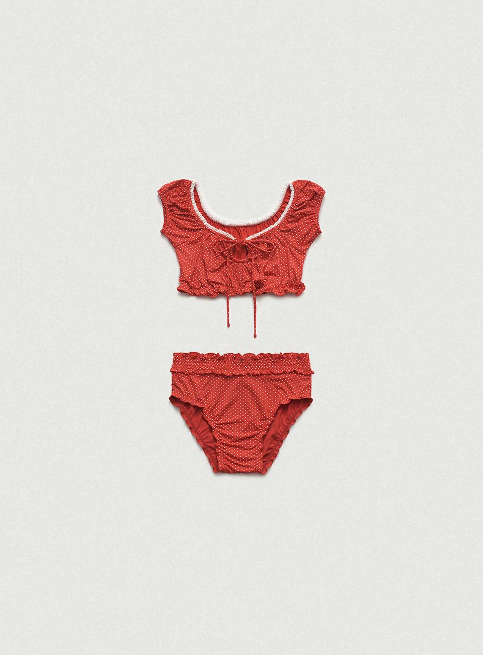 Dot Ruffle Bikini_Red [2월 말 순차 배송]