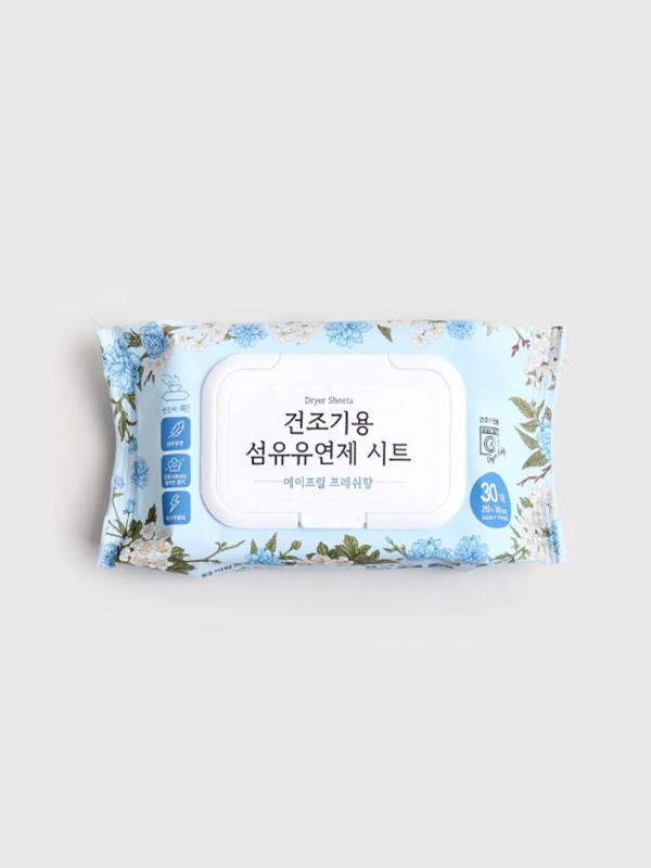 건조기전용 섬유유연제 시트 에이프릴프레쉬향 30매