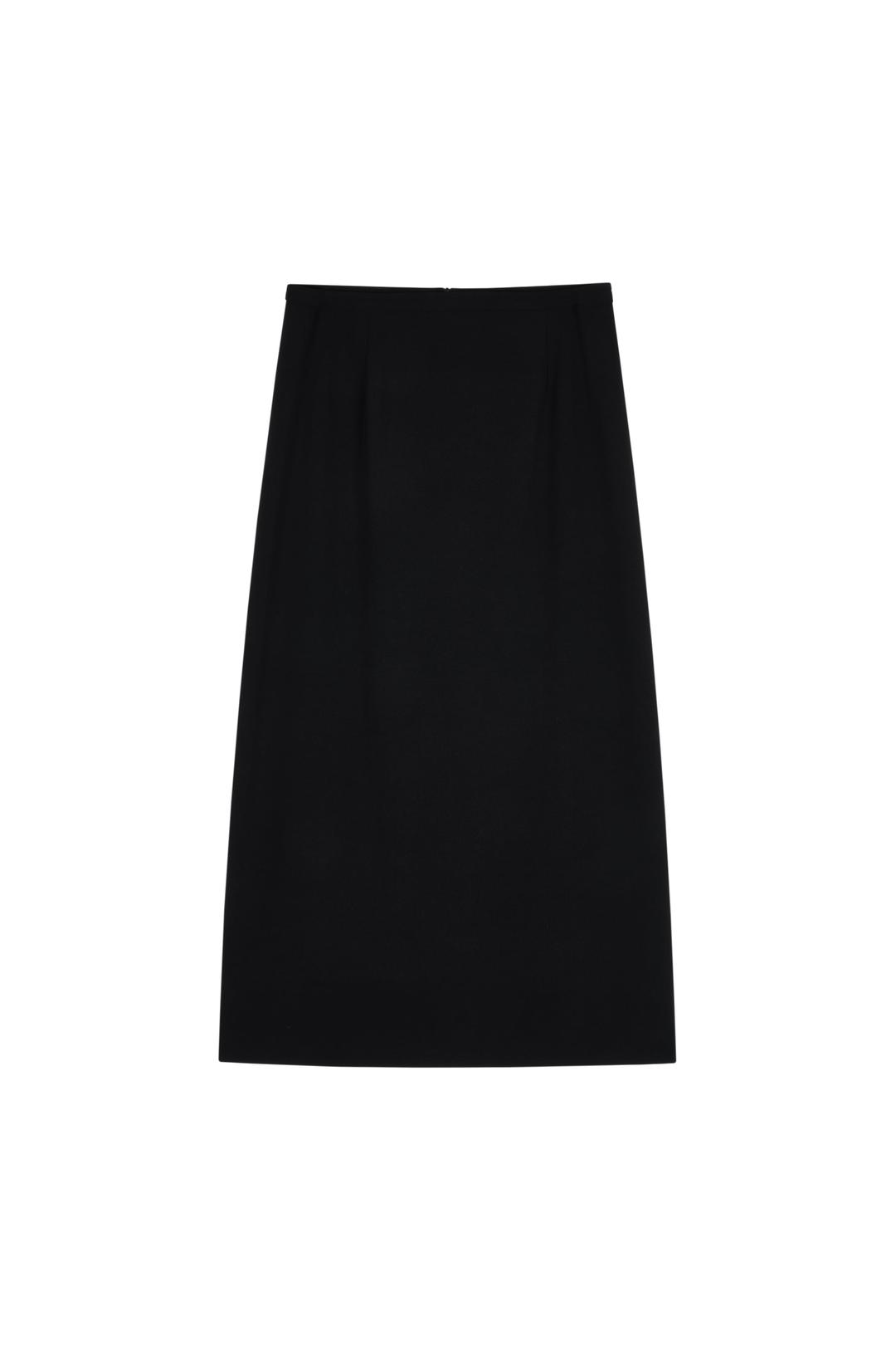 LOW-RISE STRAIGHT MAXI SKIRT (BLACK)