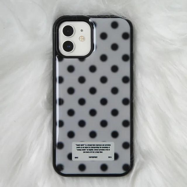 [맥세이프 추가] snow dot gray black 그레이 땡땡이 도트 케이스