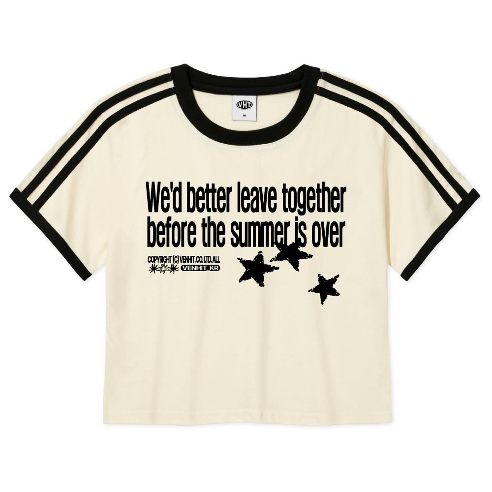 better journey 라인 크롭 반팔티