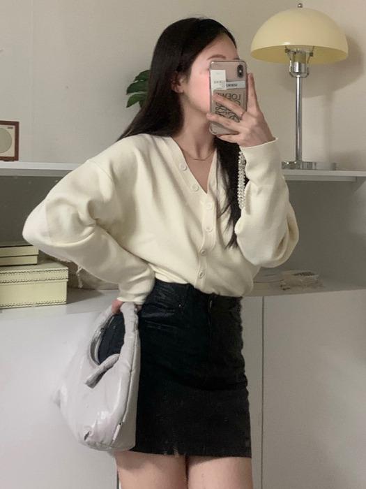 V-Neck Cardigan_IVORY