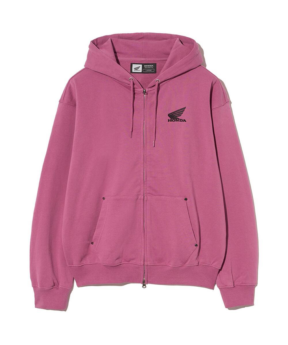 Honda Small Wing Rivet point Hoodie Zip-up Dark Pink