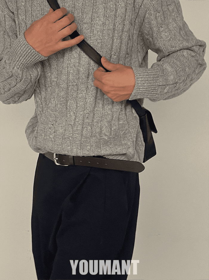 Real leather belt - brown