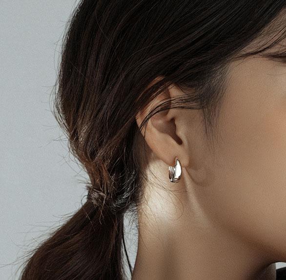 제타슈 [당일발송] 925 실버 데일리 링 은 원터치 볼드 귀걸이 92.5 순은 은침 silver 10, 14, 16mm 골드