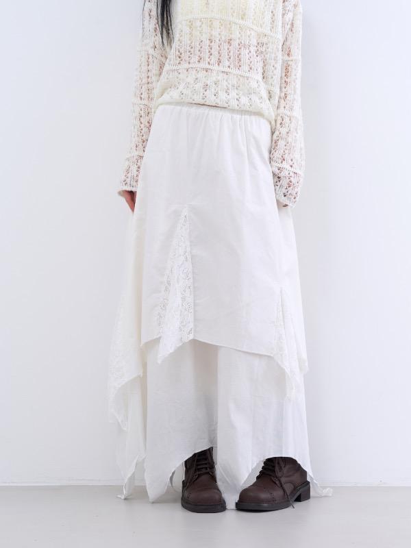 layered lace maxi frill skirt