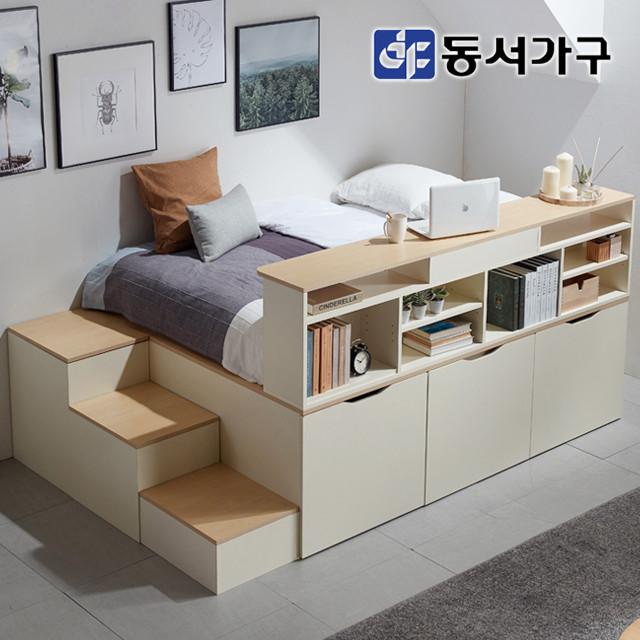 동서가구 공간활용 멀티수납 퀸 슈퍼싱글/퀸 이층 벙커침대 DF638916