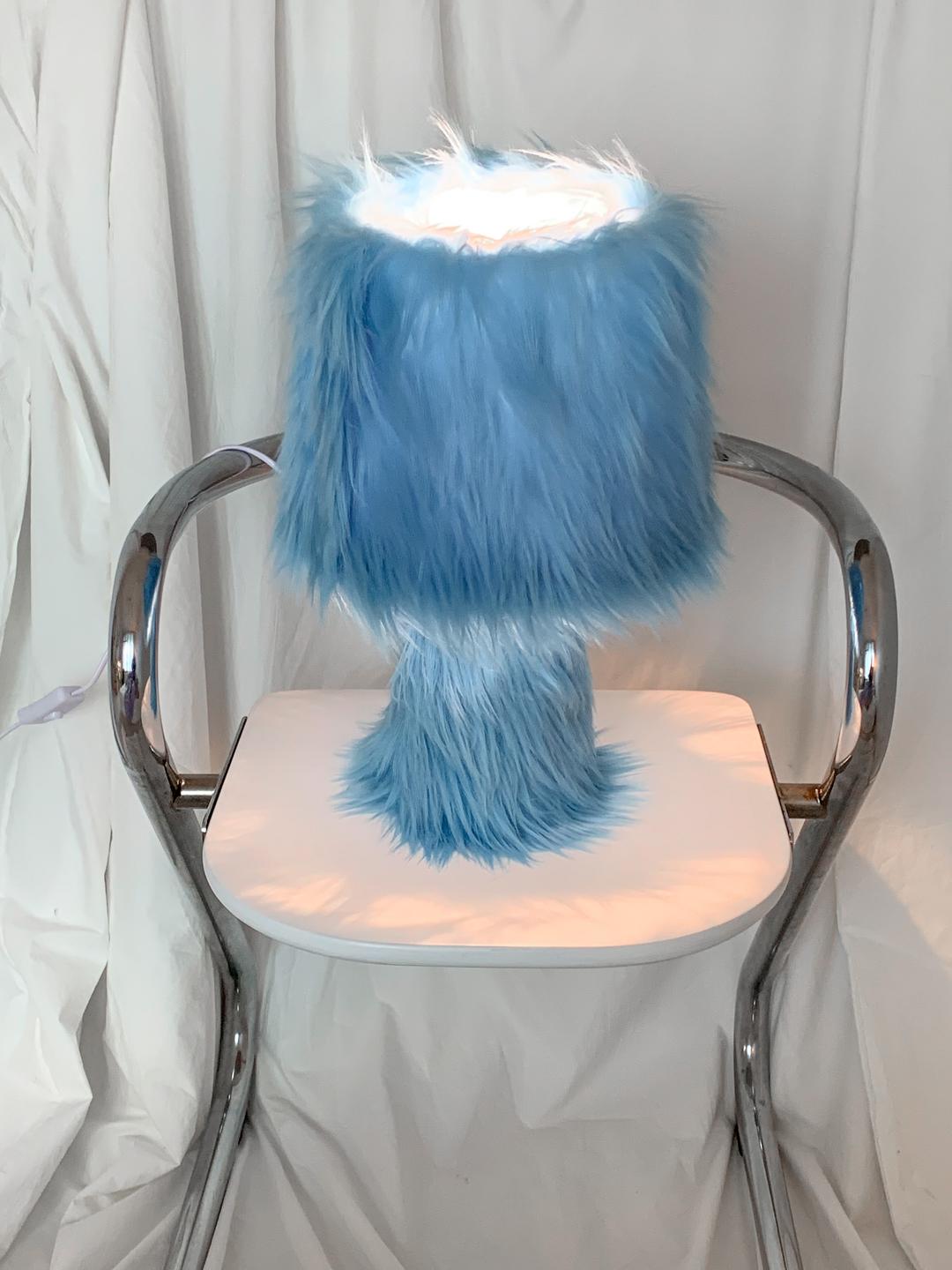 furry lamp_sky blue