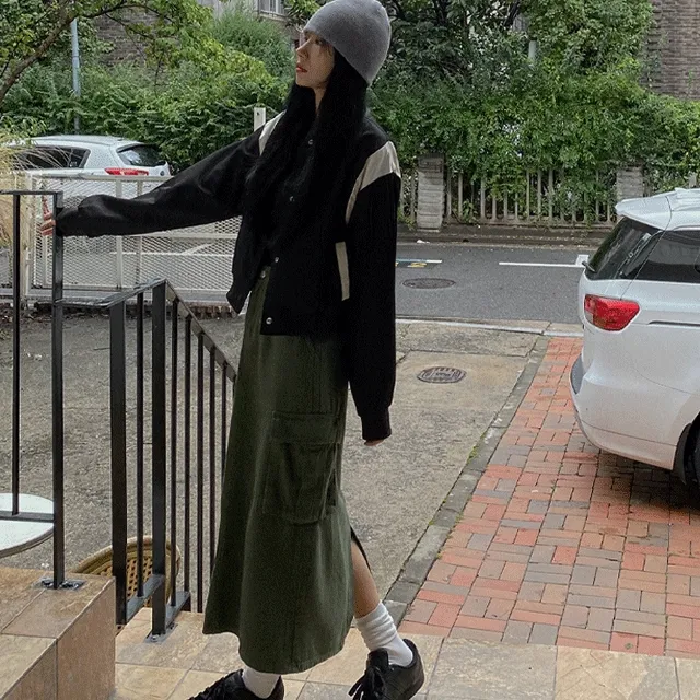 [기획특가] 엘프 롱 카고 스커트 - 3 size