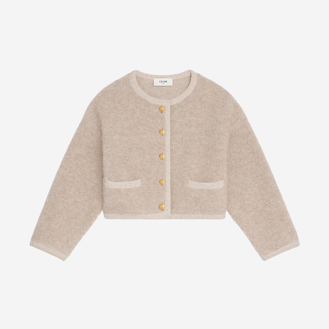 Celine Cardigan Jacket in Alpaca Wool Oatmeal