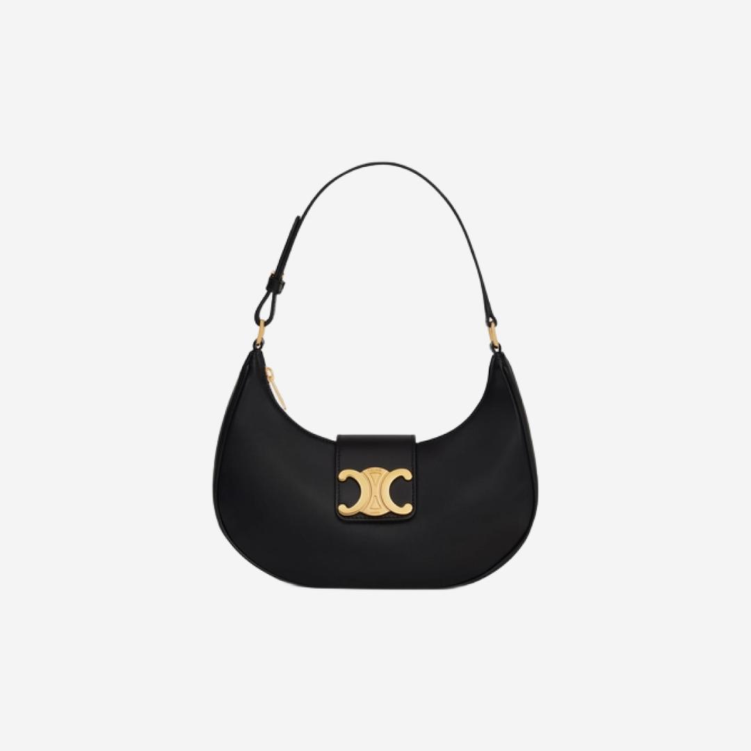 Celine Ava Triomphe Bag in Smooth Calfskin Black