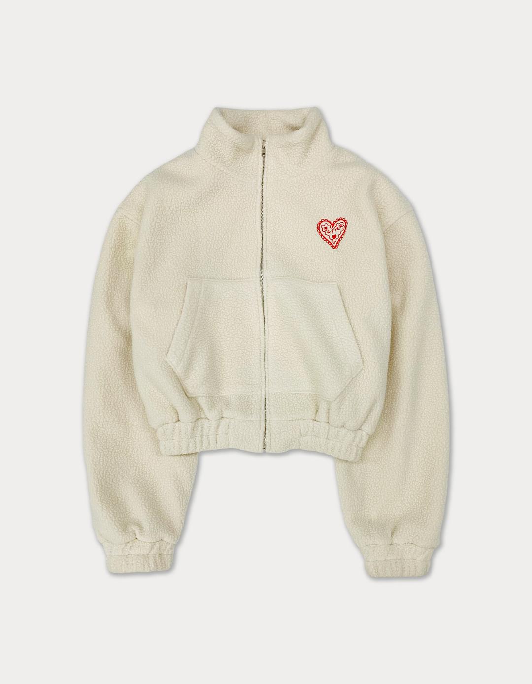 [release 10%] butter cookie fleece jacket - cream