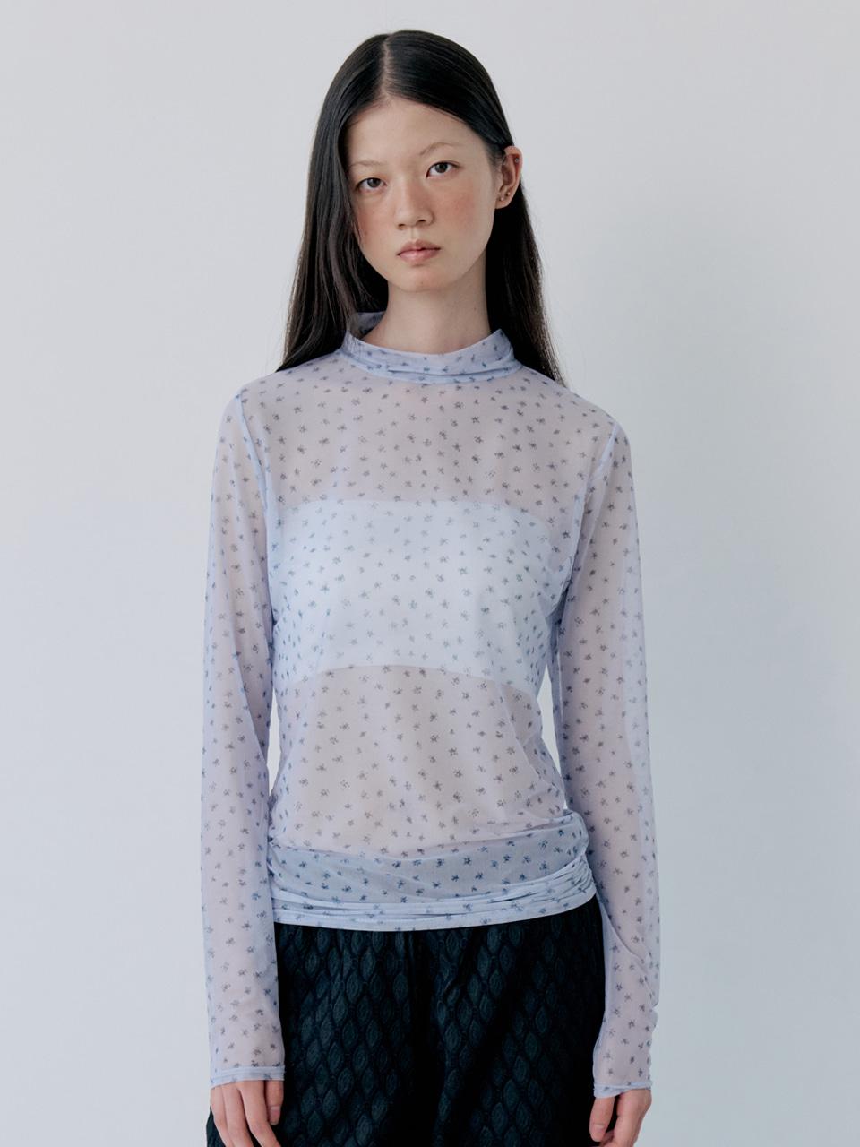 [2nd]SNOW FLOWER MOCK NECK TOP(SODA)