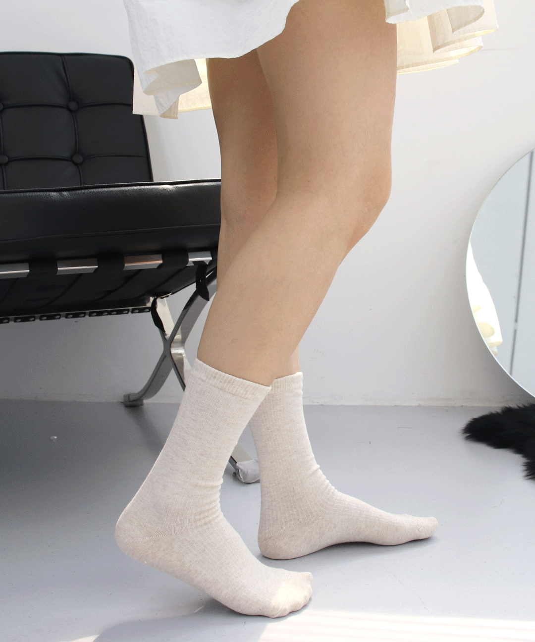 [💜자체제작💜] 5켤레 무압박 골지 장목양말 교복 학생 양말 긴양말 흰양말 면양말 양말세트 가을코디 가을원피스코디