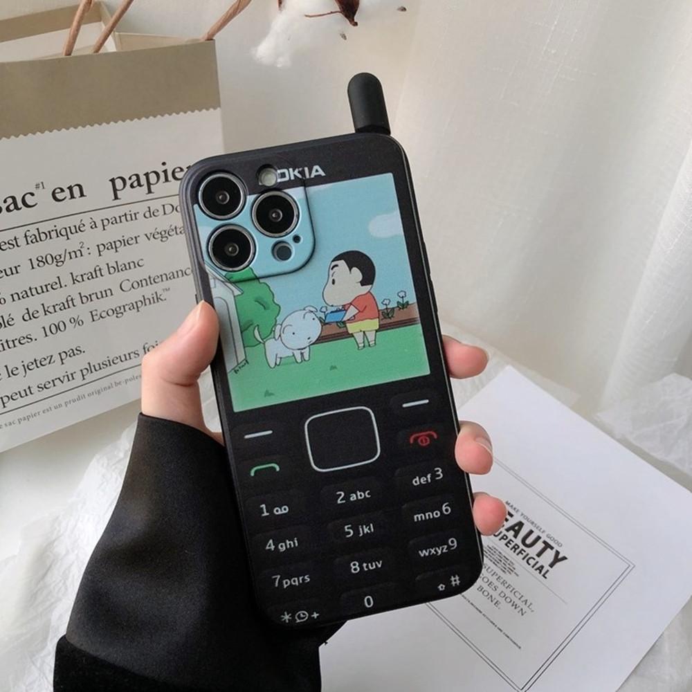 짱구 안테나 레트로 전화기 캐릭터 아이폰 미니 SE 케이스