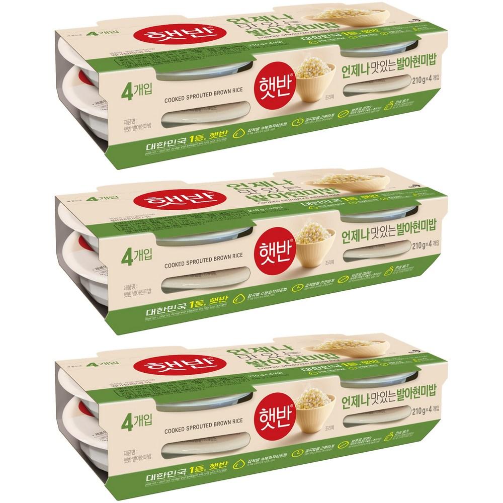 햇반 상온 발아현미밥, 210g, 12개 - 즉석잡곡밥 | 쿠팡