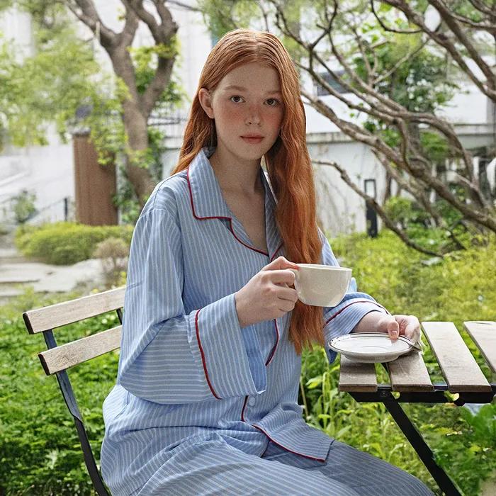 [2PACK] (uni) 더 클래식 긴팔 파자마 블루 2Size