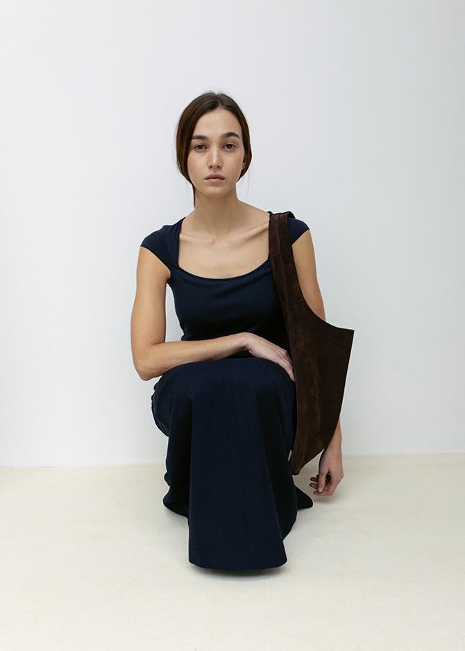 ANNE JERSEY TOP by JAPANESE FABRIC [WHITE, NAVY]