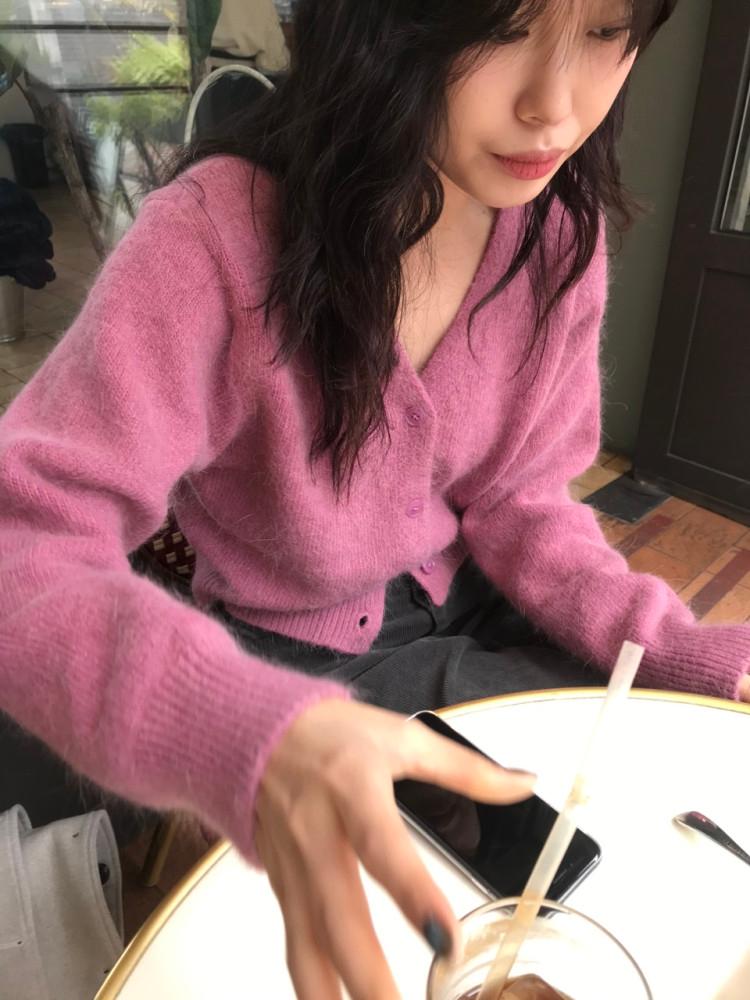 7일 소요/앙고라 브이 니트 가디건 5color