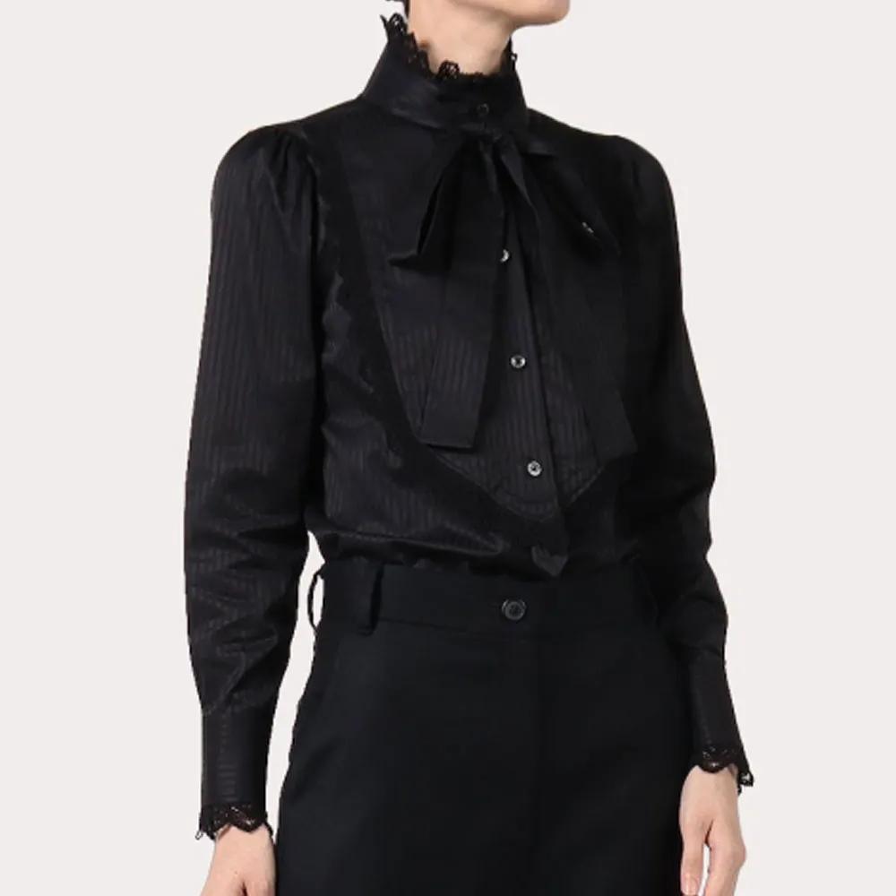 비비안웨스트우드 섀도우 스트라이프 프릴 보우 레이스 셔츠 2컬러 1611832001