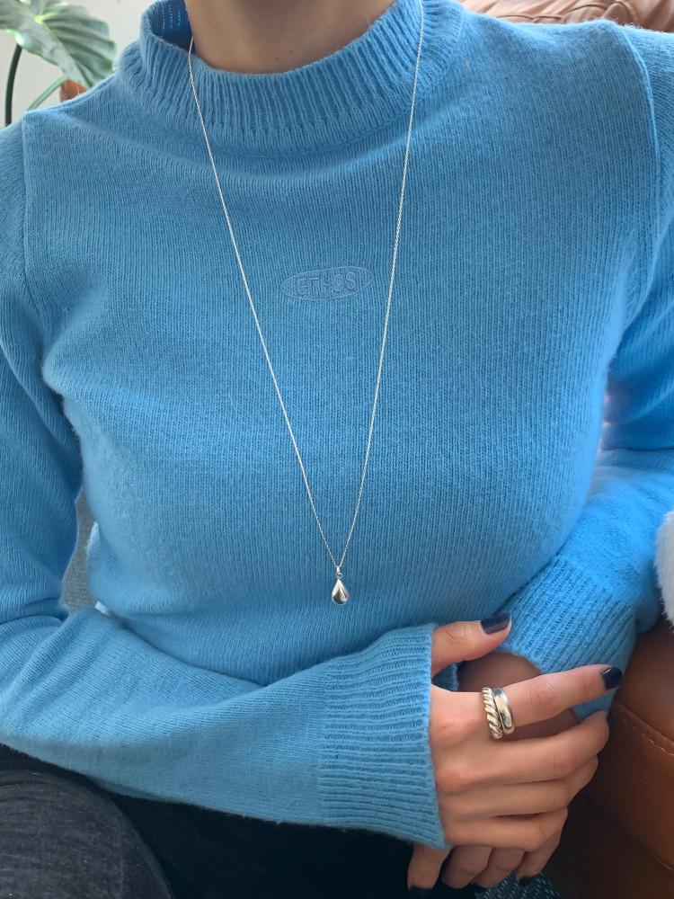 실버925 듀 물방울 은 목걸이 - 그리핑 18k골드 롱체인 은목걸이