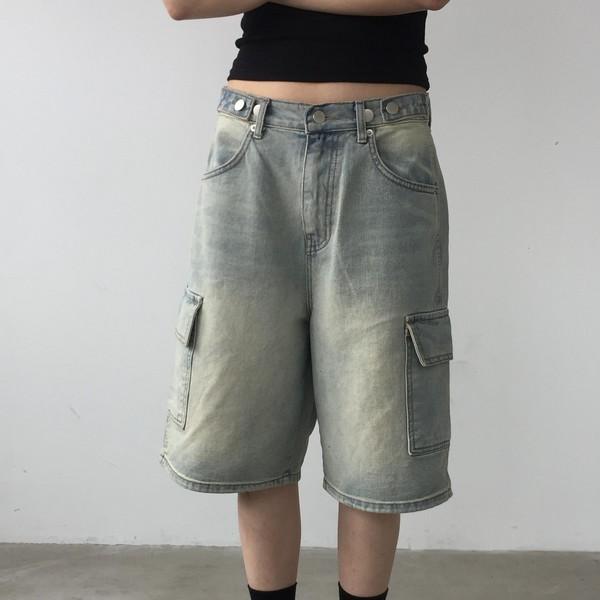 Mid-Vintage Cargo Denim Pants