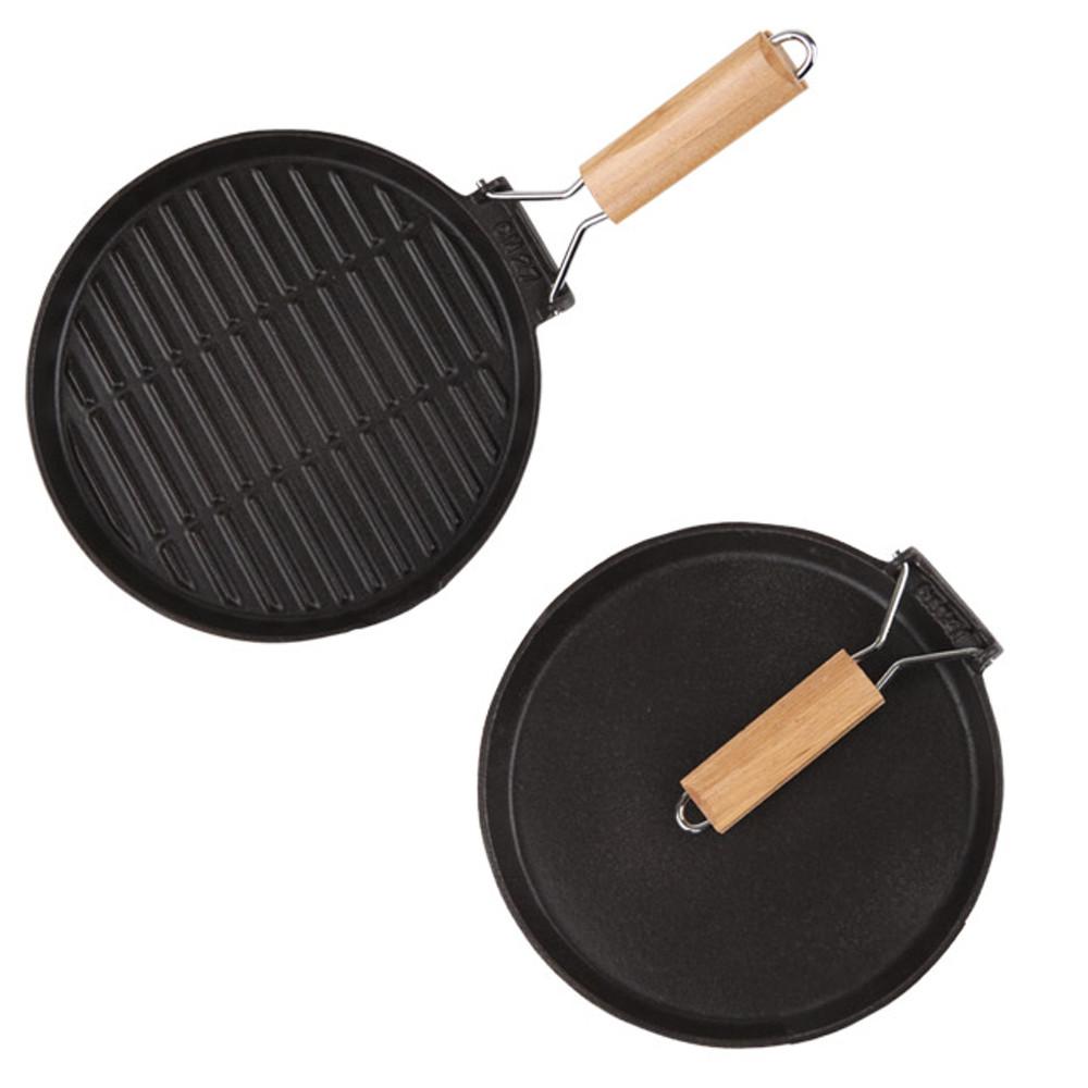 접이식 원형 무쇠 후라이팬 에나멜코팅 주물팬