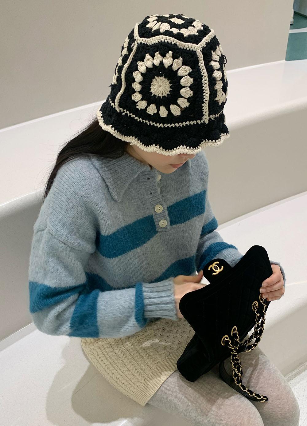 Pull Over Wool Stripe Knit