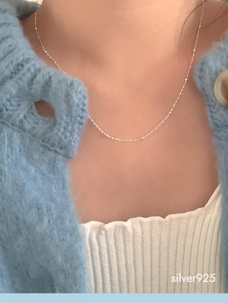 (모앳/목걸이) twinkle chain necklace (silver925) 샤인 실버 볼 체인 레이어드 네크리스
