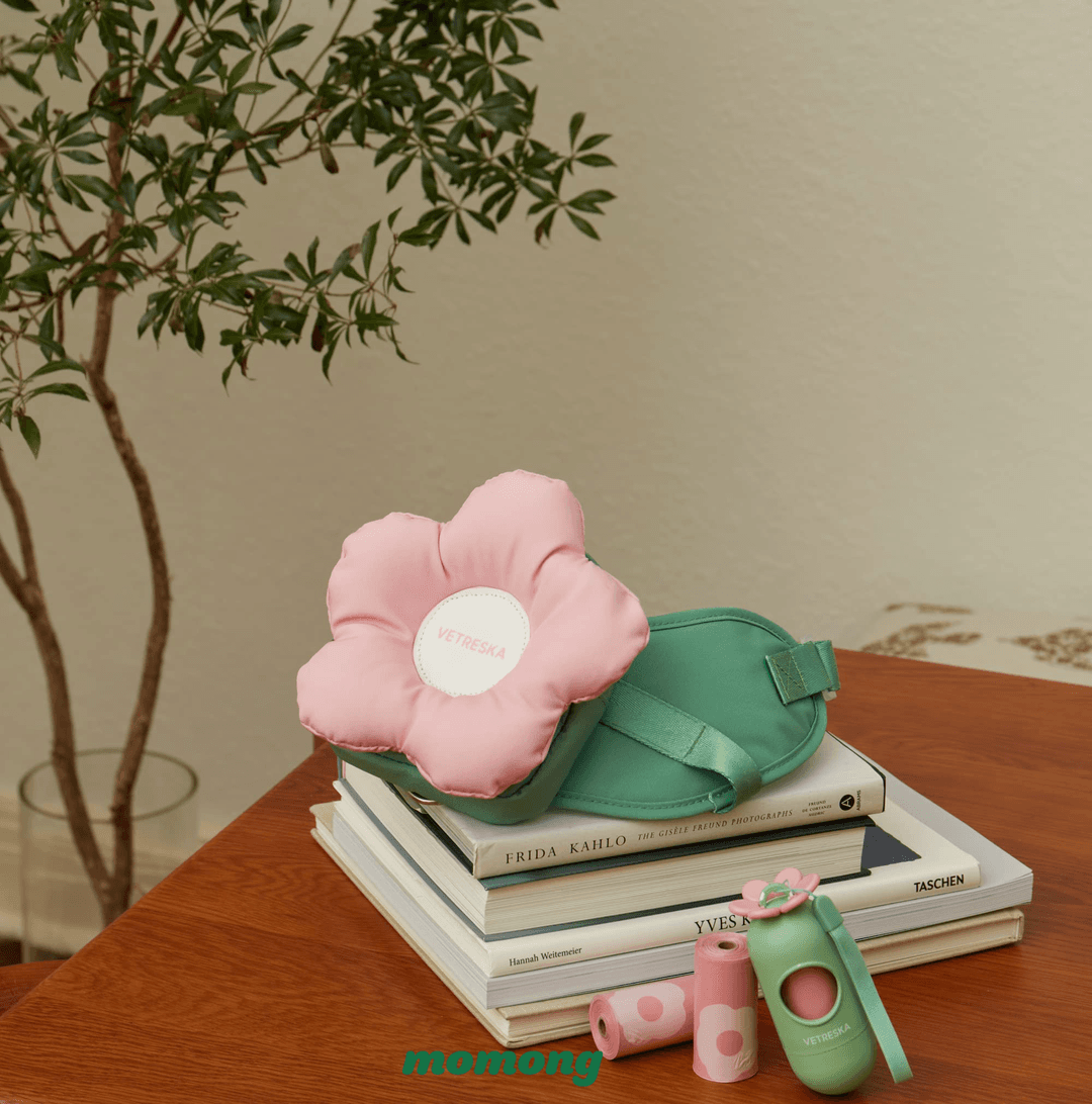 플라워 강아지 하네스 가슴줄 세트 XXS